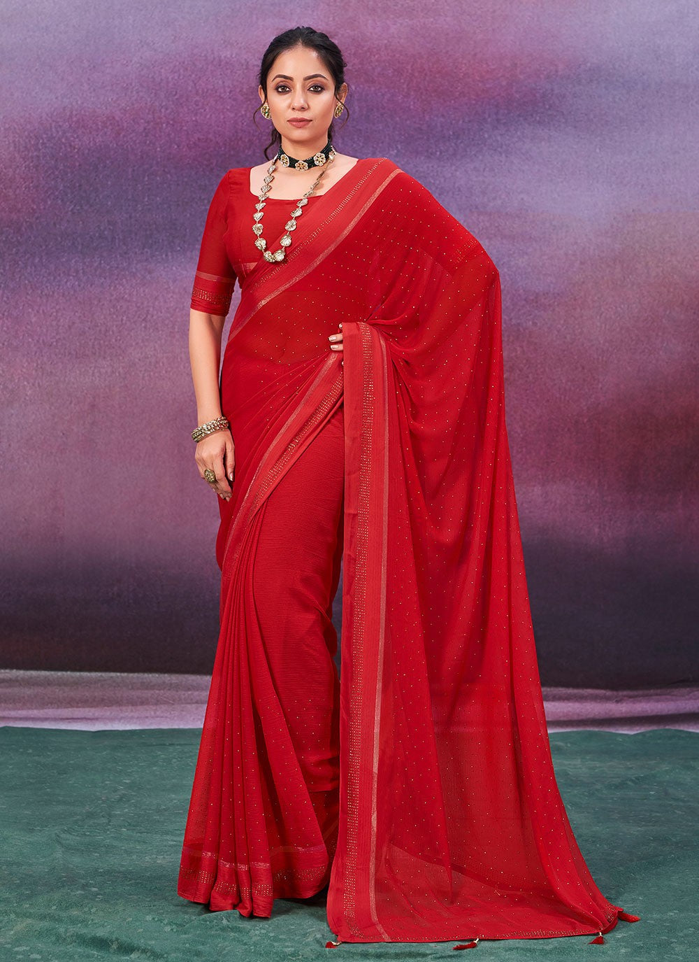 Classic Woven Chiffon Saree - S6704