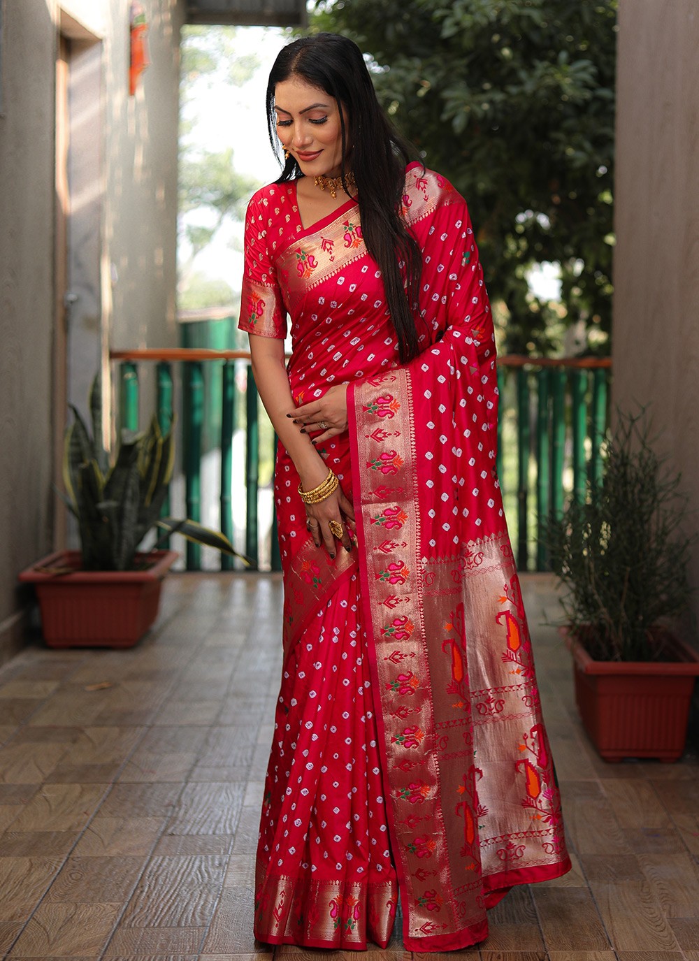 Classic Printed Silk Saree - S8943