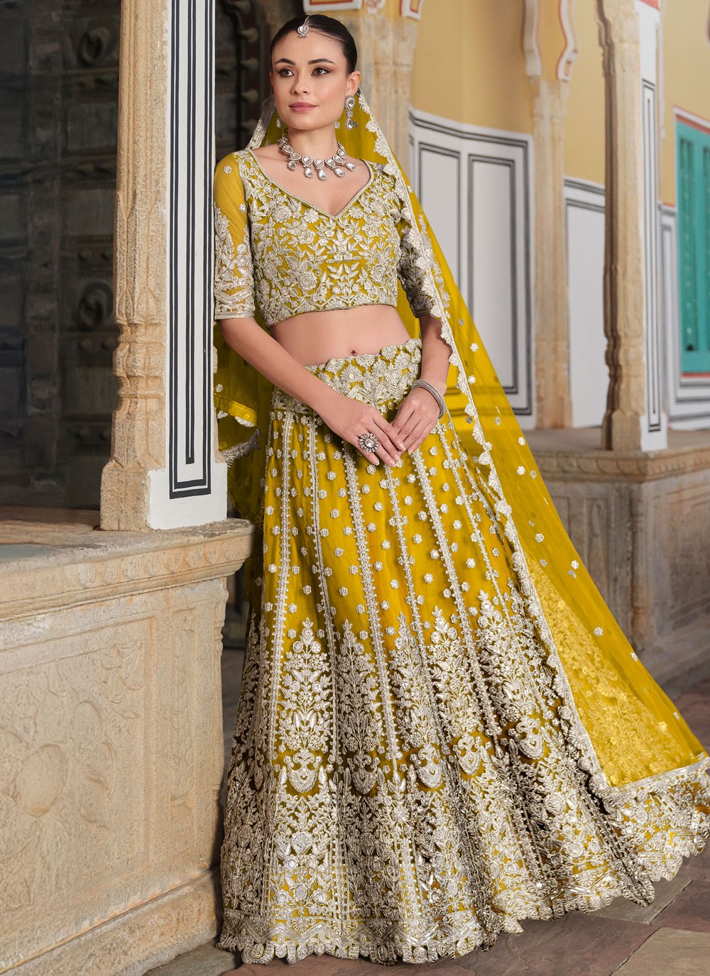 Dimond Net Lehenga - L3186