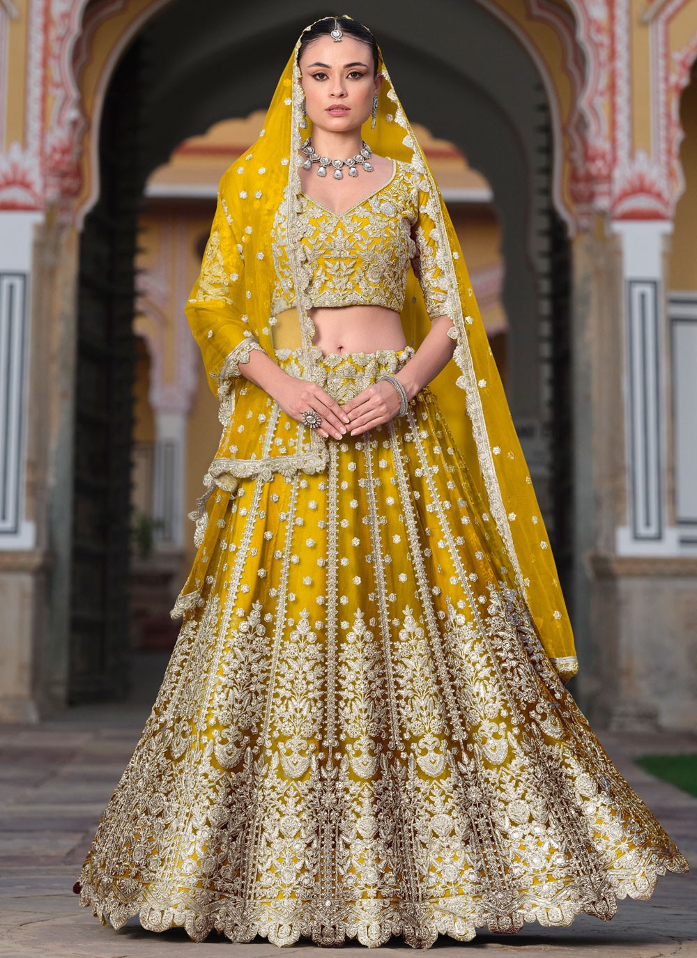 Dimond Net Lehenga - L3186