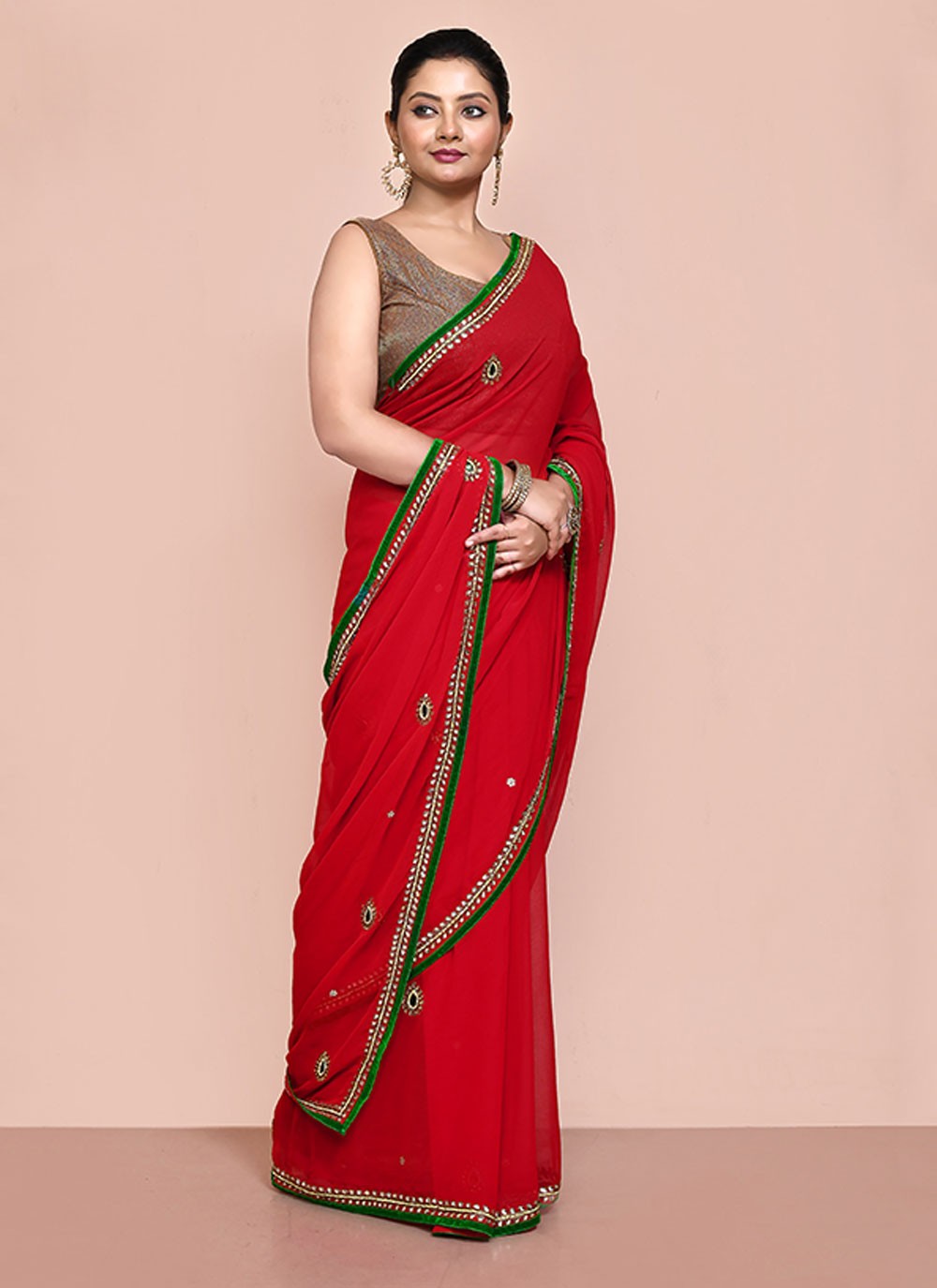 Classic Embroidered Shimmer Saree - S6521