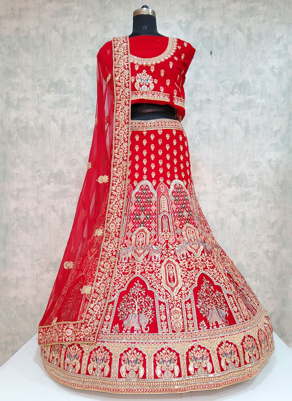 Embroidered Velvet A - Line Lehenga - L1961