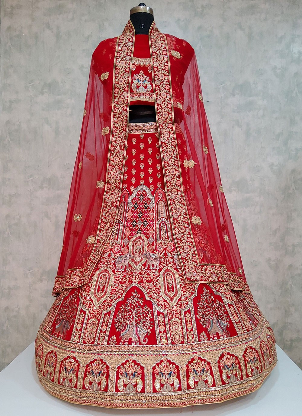 Embroidered Velvet A - Line Lehenga - L1961