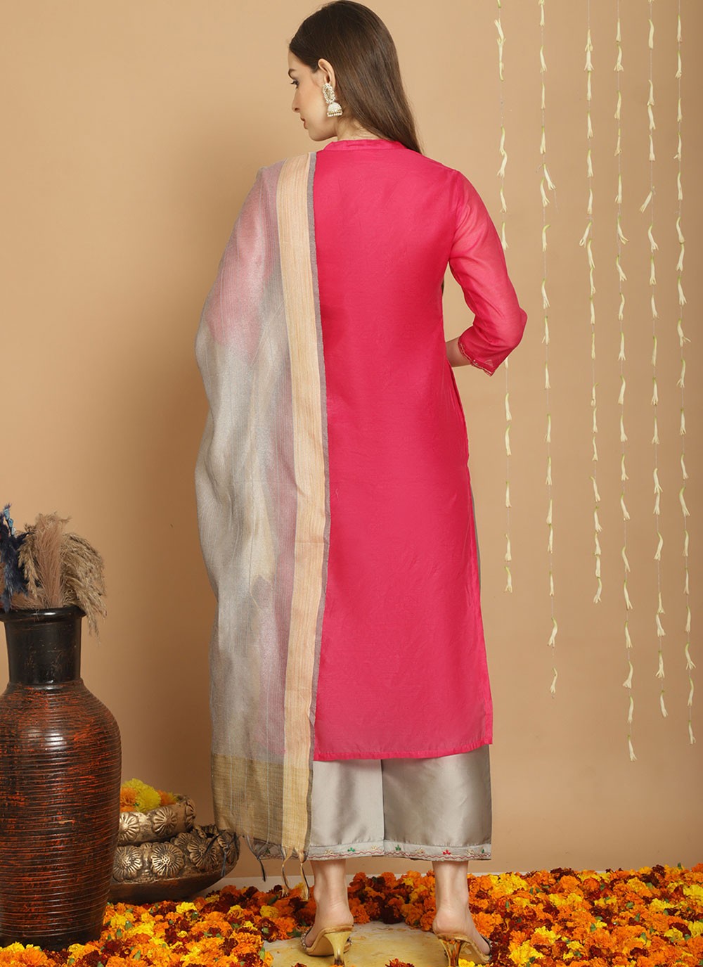 Chanderi Salwar Suit - T1781