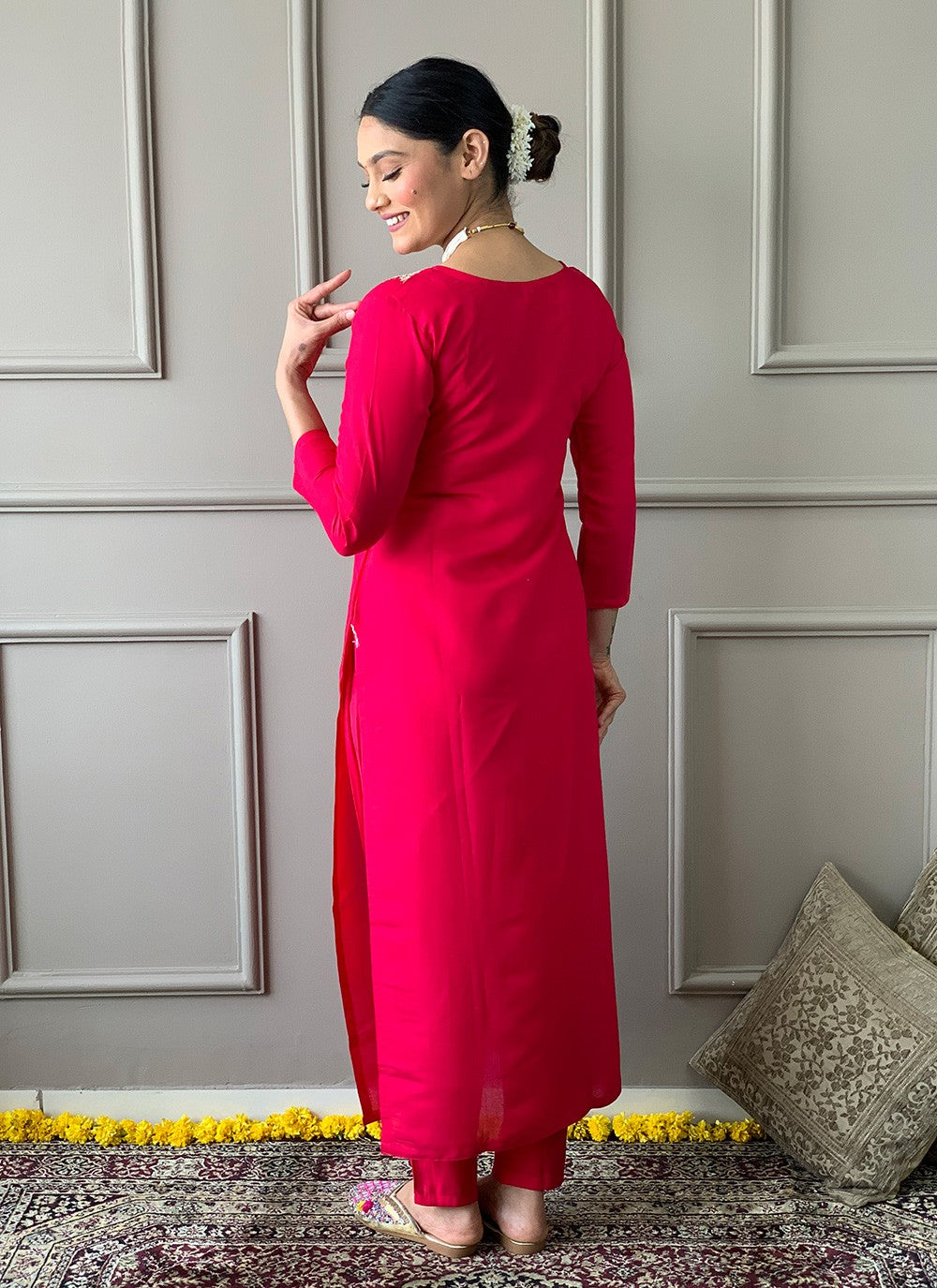 Chanderi , Viscose Pant Style Suit - T3187