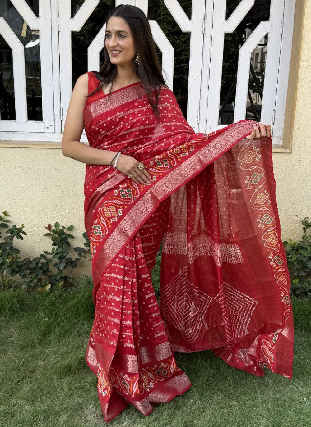 Printed, Weaving Zari Cotton Silk Saree - S12010