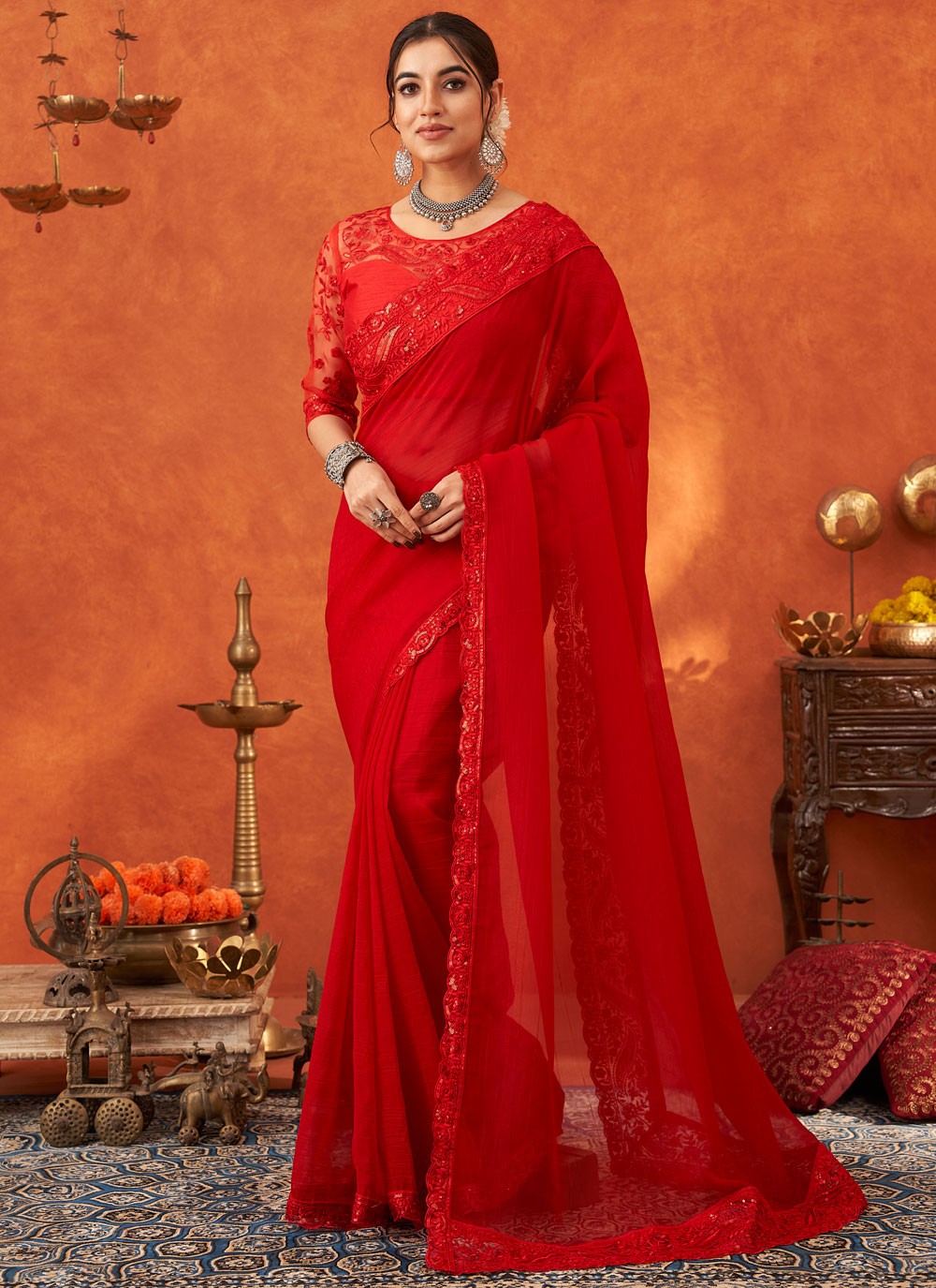 Classic Border Work Cotton Silk Saree - S8796