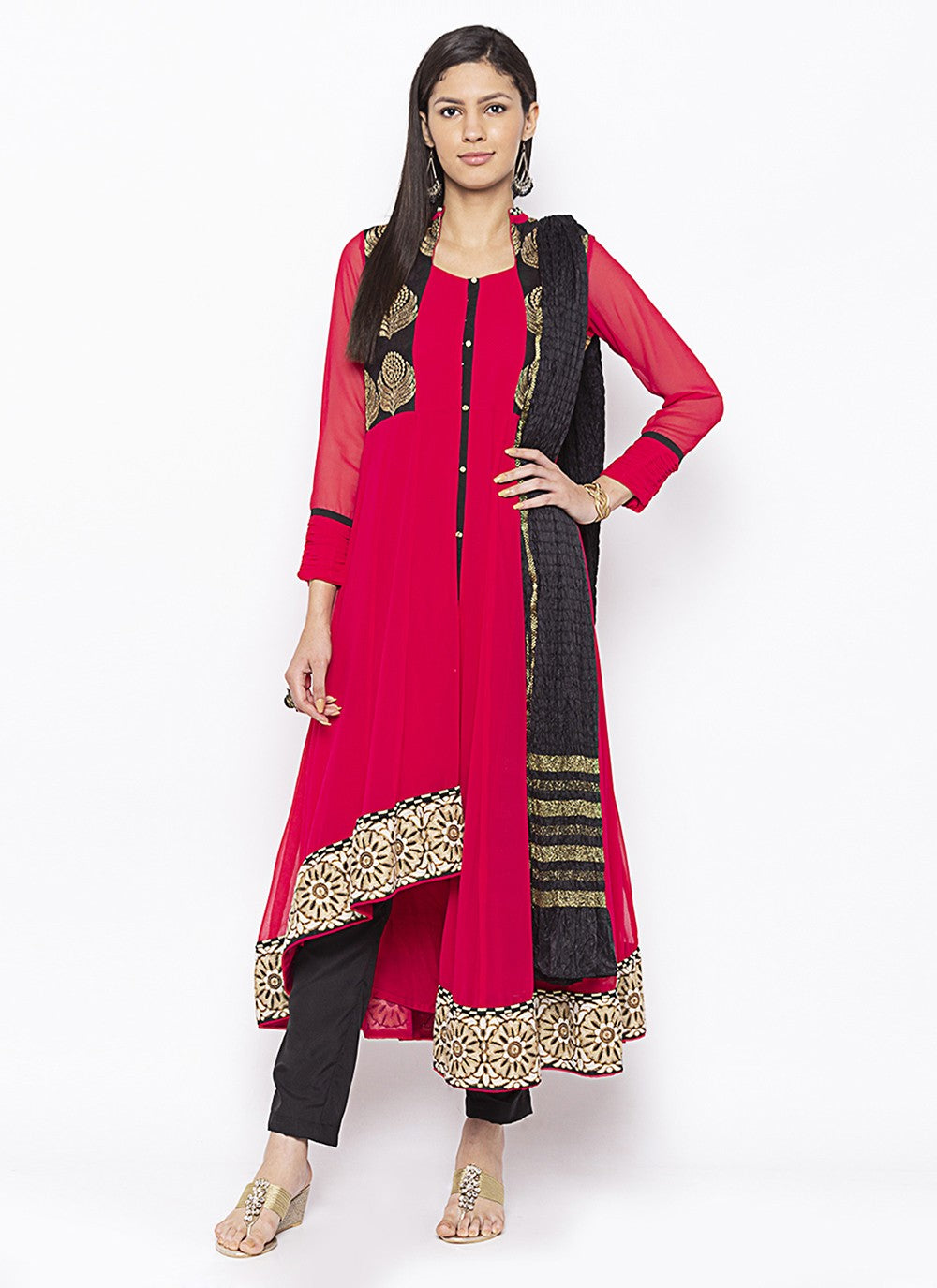 Georgette Pant Style Suit - T566