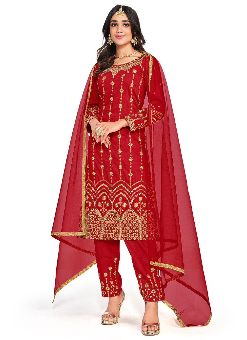 Silk Salwar Suit - T939