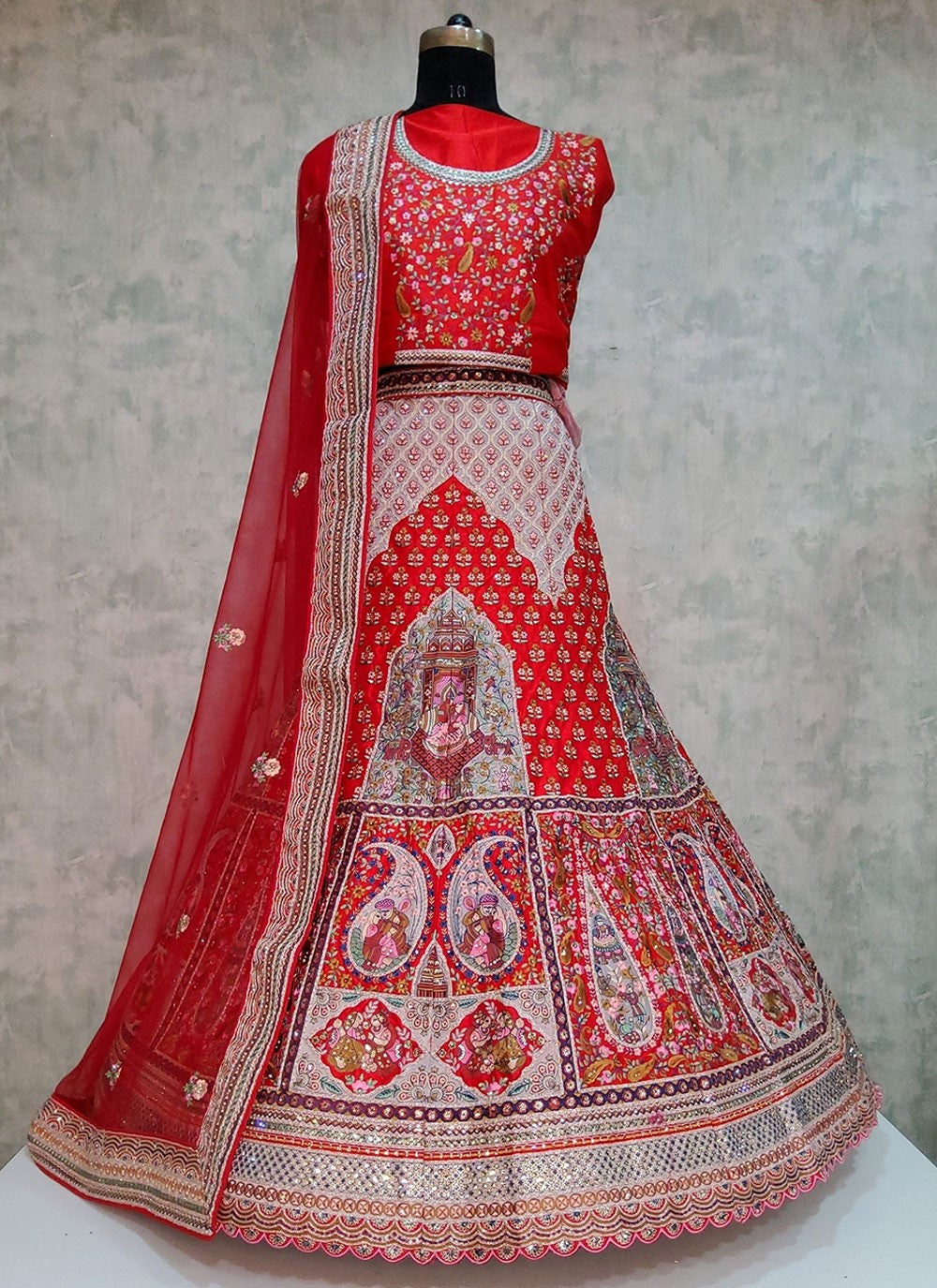 Embroidered Velvet A - Line Lehenga - L1919