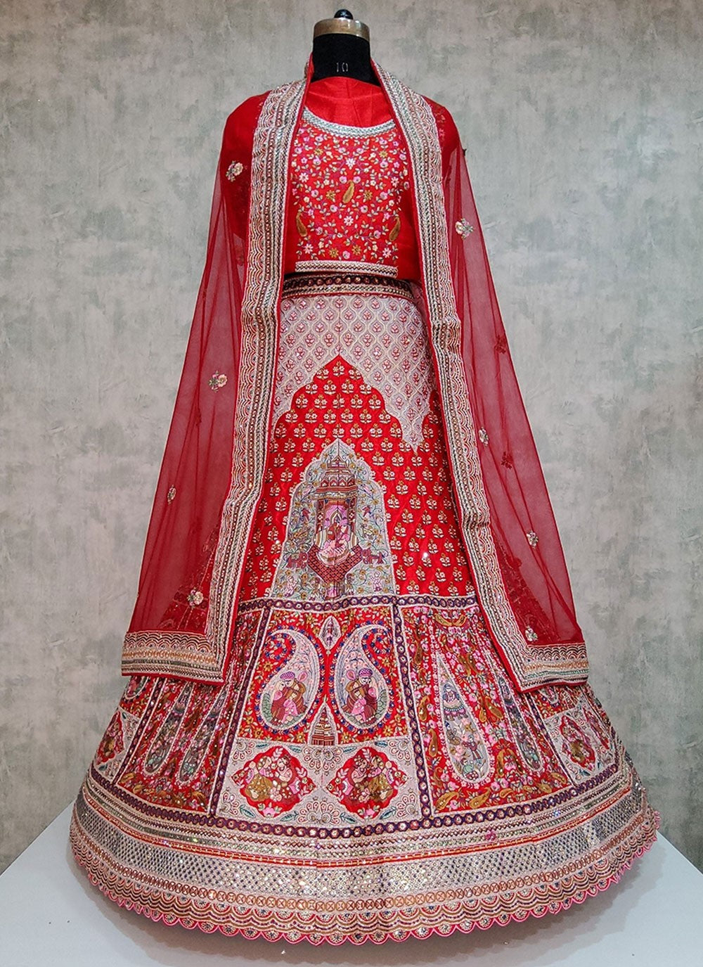 Embroidered Velvet A - Line Lehenga - L1919