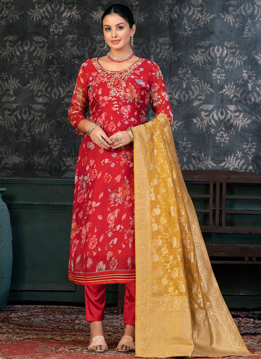 Organza Salwar Suit - T1384