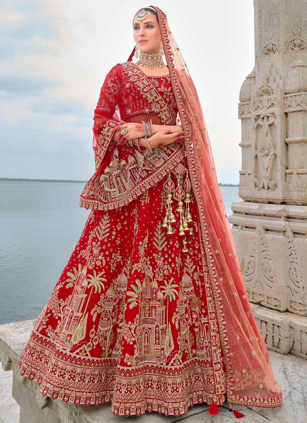 Embroidered Silk A - Line Lehenga - L2783