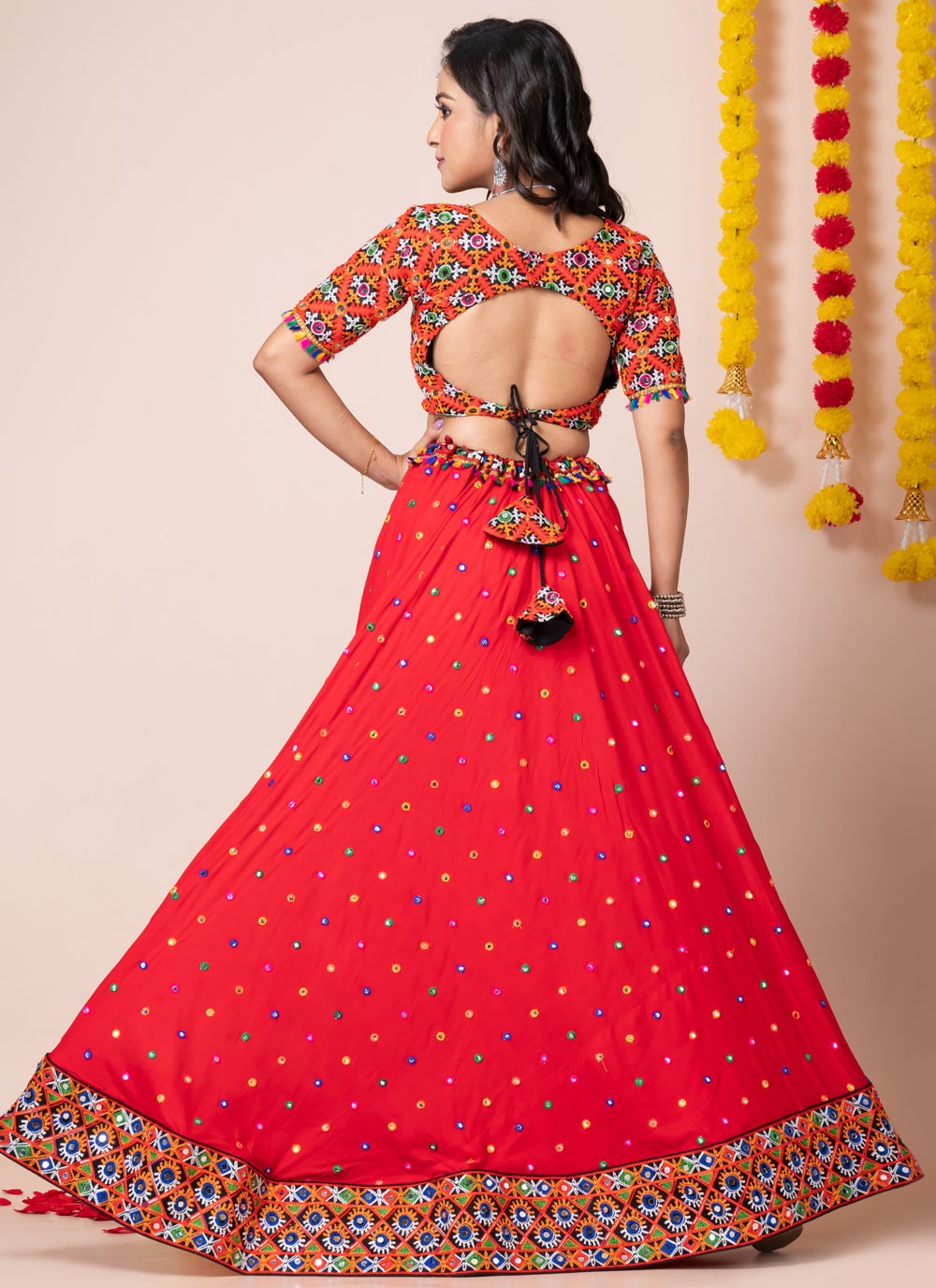 Lace Rayon A - Line Lehenga - L2193