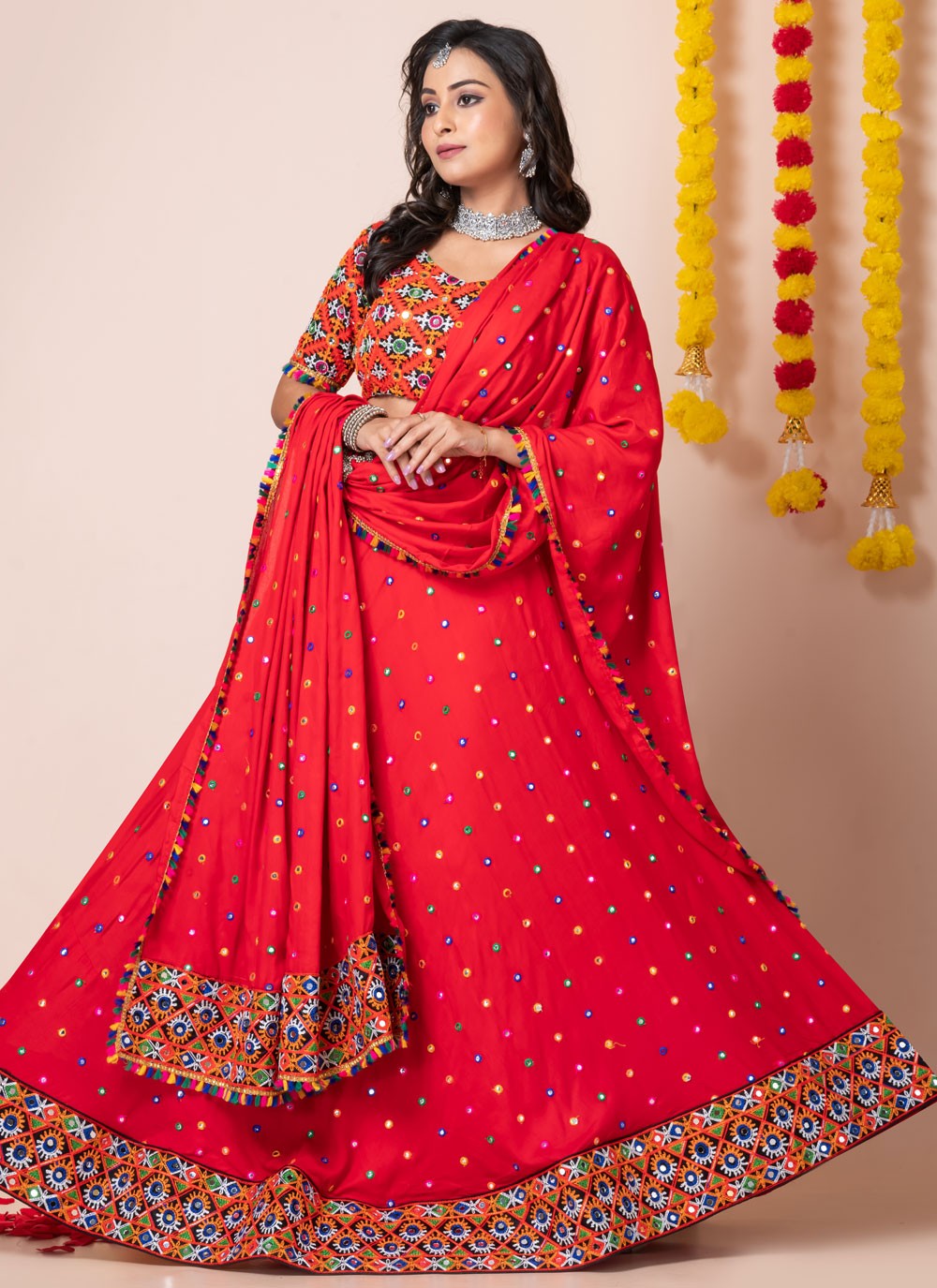 Lace Rayon A - Line Lehenga - L2193