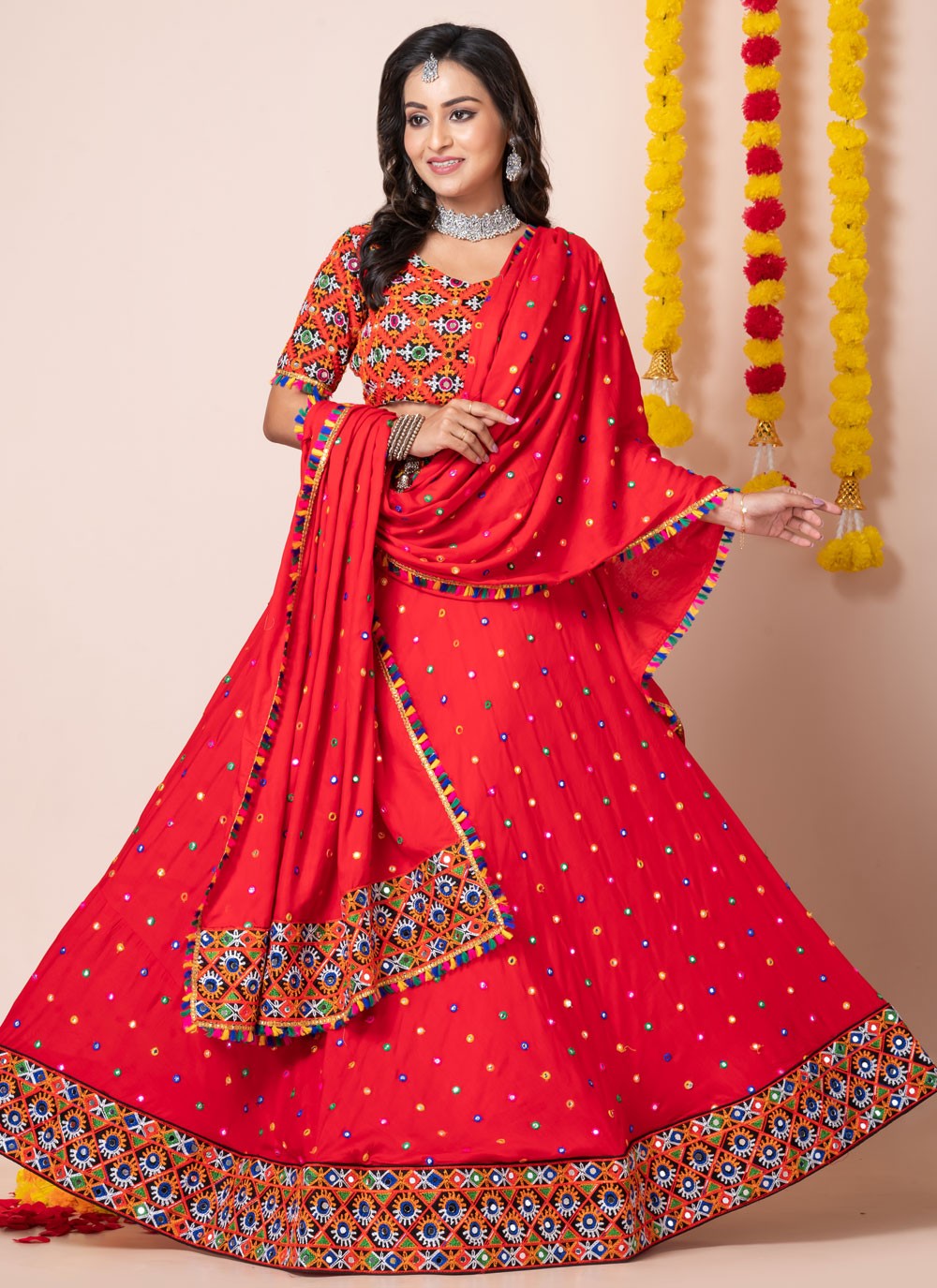 Lace Rayon A - Line Lehenga - L2193