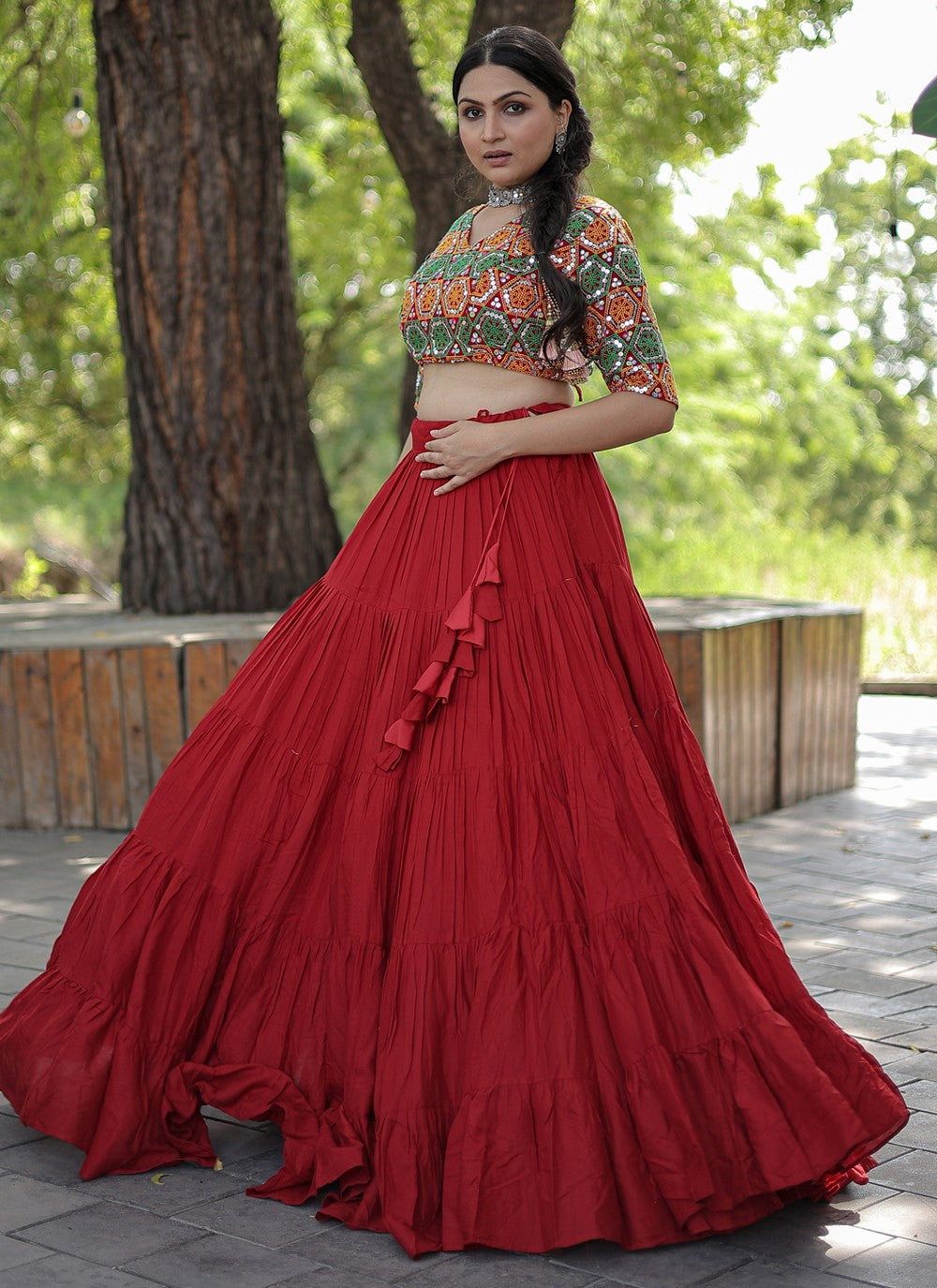 Plain Rayon A - Line Lehenga - L1153