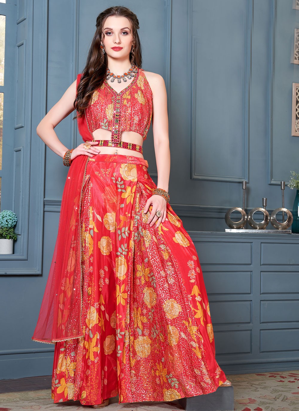 Printed Chinon Salwar Suit - T4250