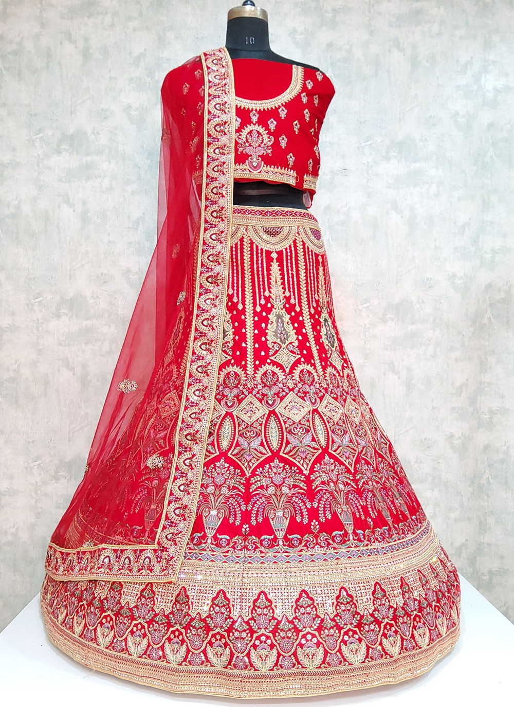 Embroidered Velvet A - Line Lehenga - L2000