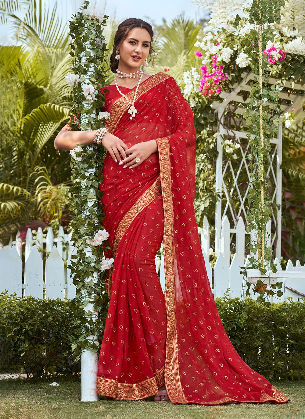 Classic Embroidered Shimmer Saree - S3213