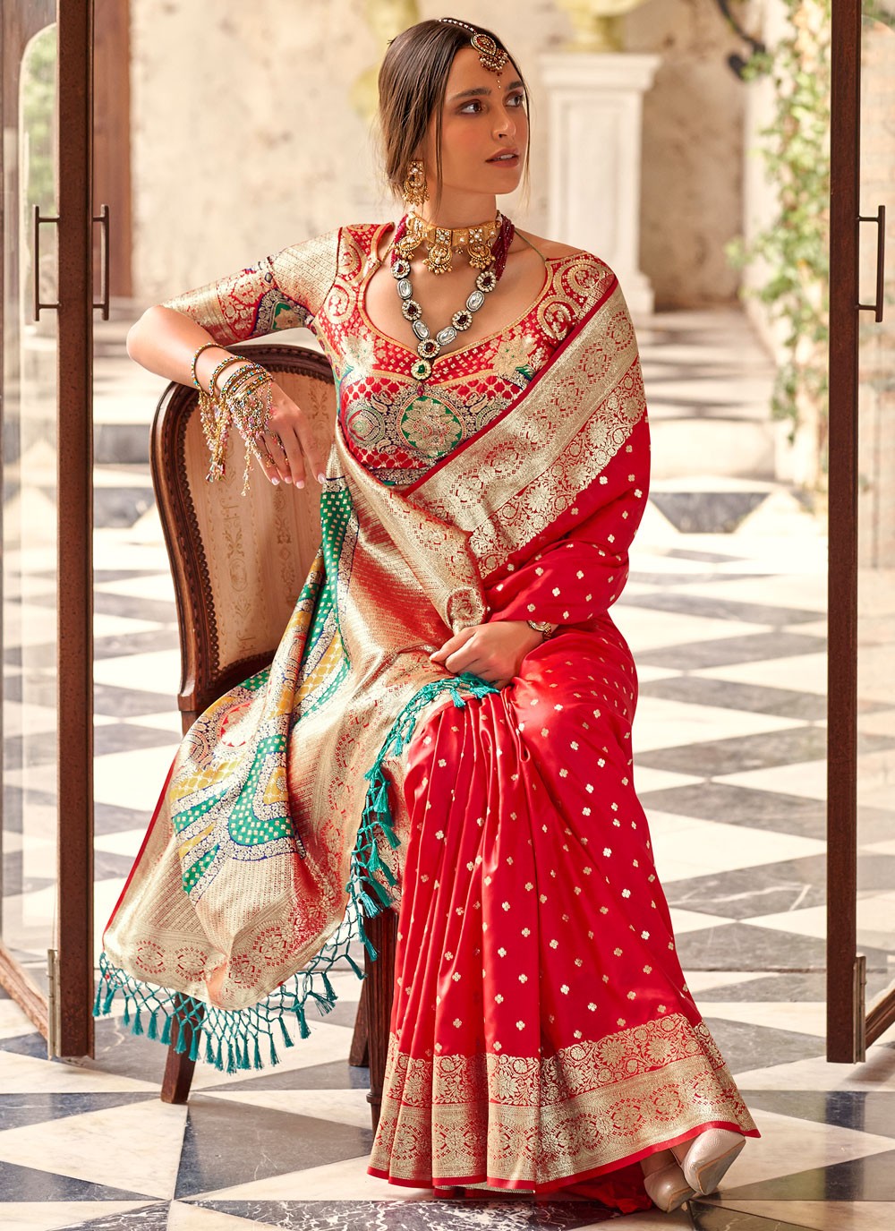 Classic Border Work Silk Saree - S9437