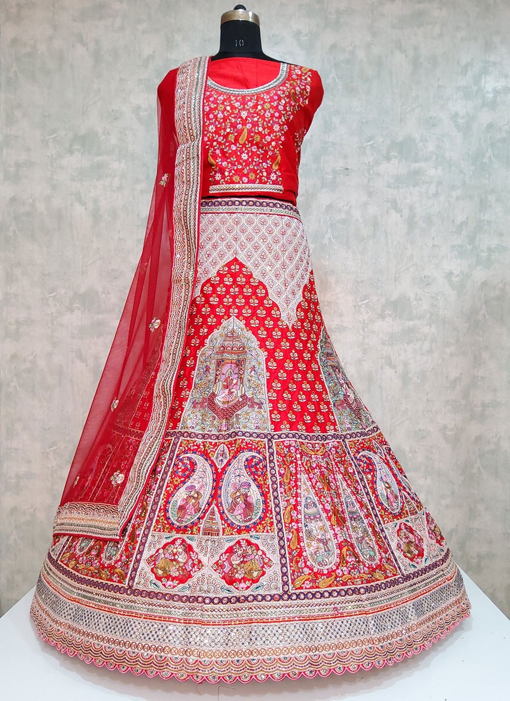 Embroidered Velvet A - Line Lehenga - L1919