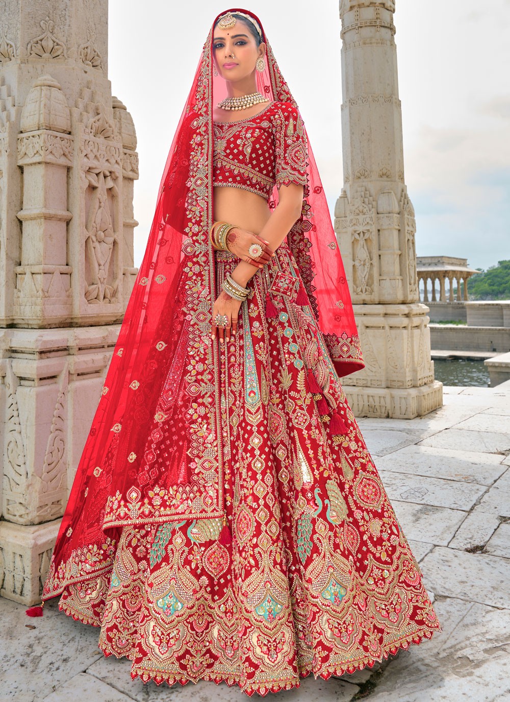 Embroidered Silk A - Line Lehenga - L2783