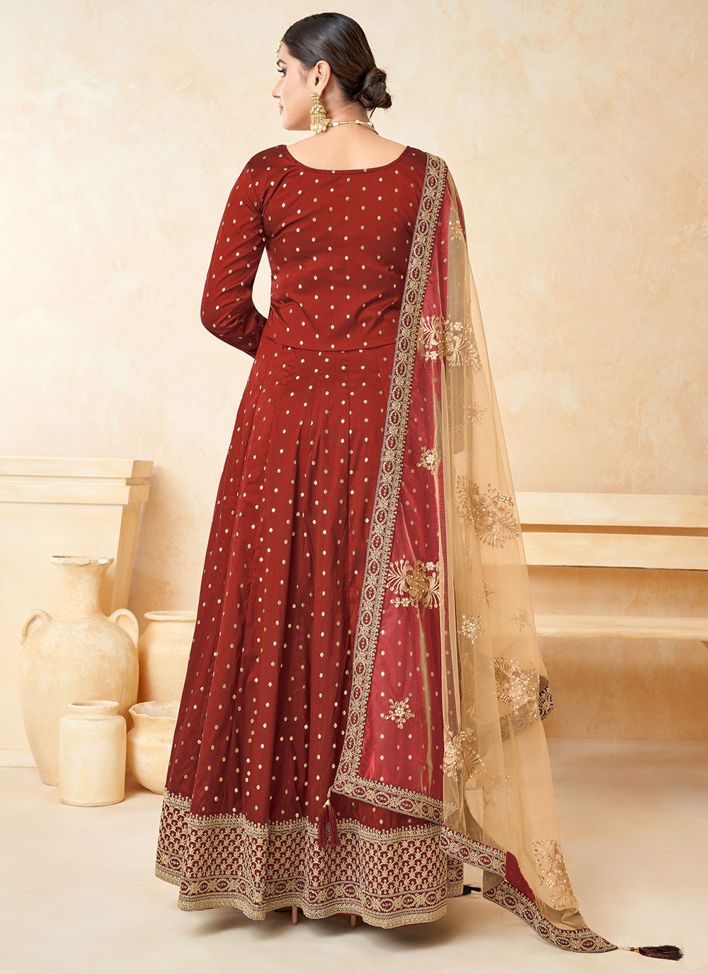 Tafeta Silk Anarkali - T931