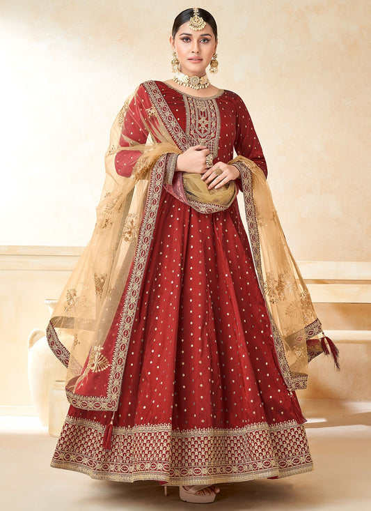 Tafeta Silk Anarkali - T931