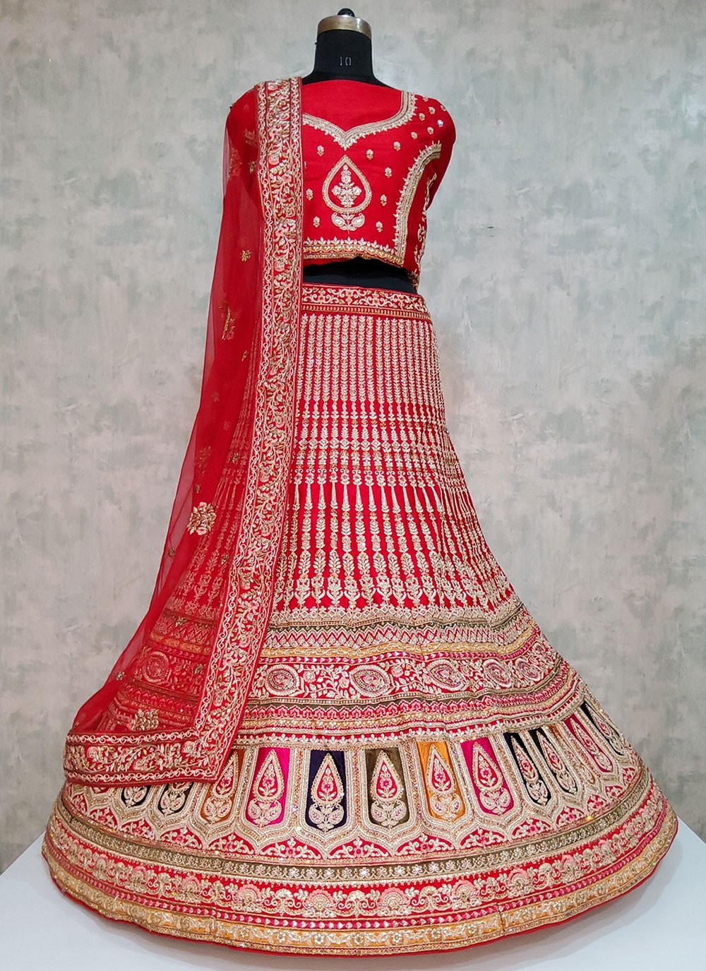 Embroidered Velvet A - Line Lehenga - L1961