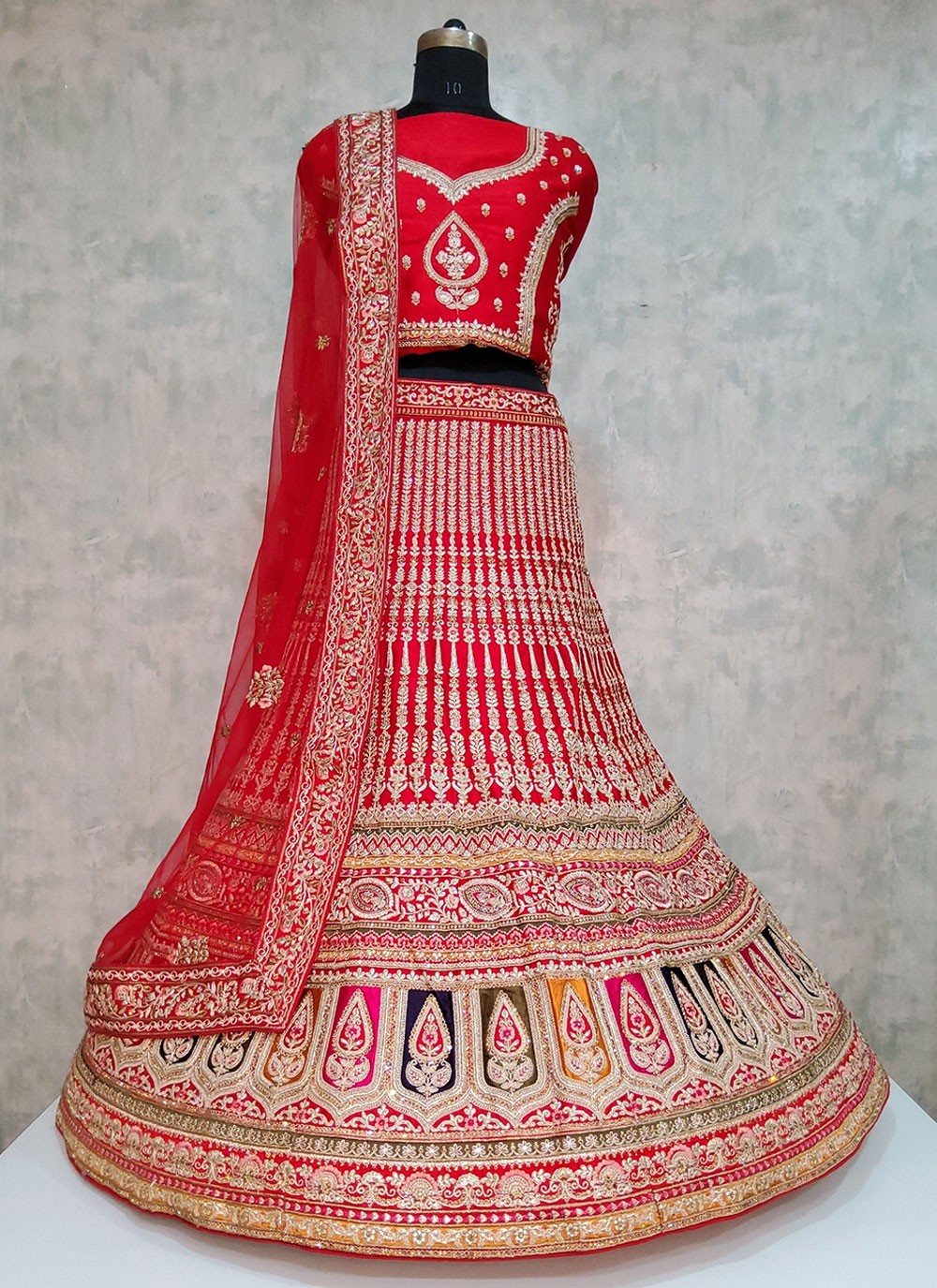 Embroidered Velvet A - Line Lehenga - L1961