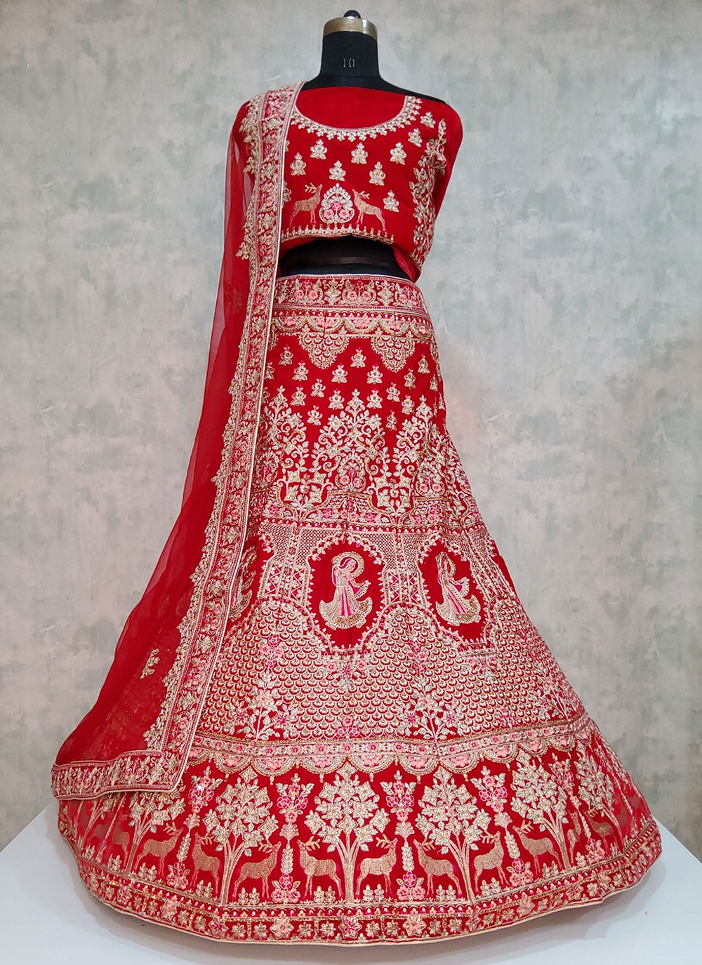 Embroidered Velvet A - Line Lehenga - L1961