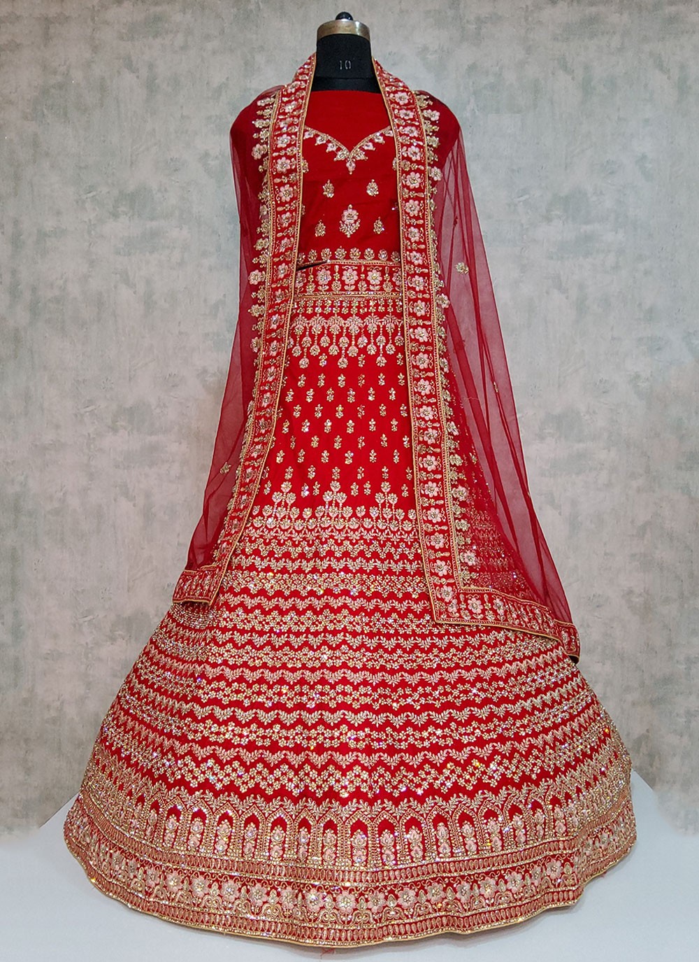 Embroidered Velvet A - Line Lehenga - L1974