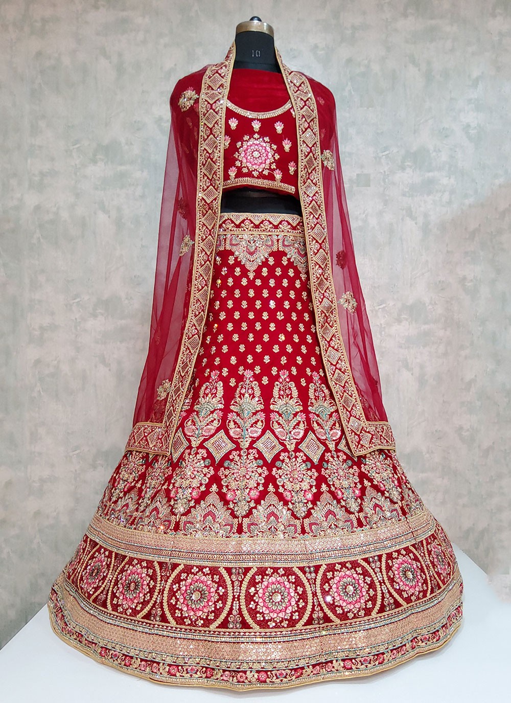 Embroidered Velvet A - Line Lehenga - L2026