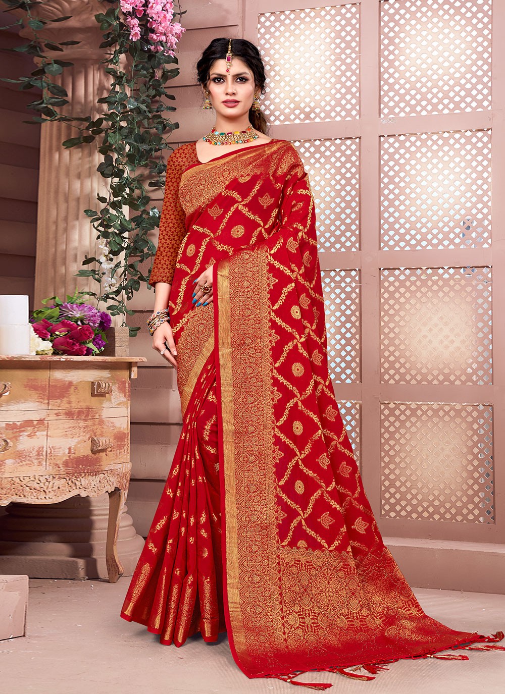 Traditional Weaving Zari Banarasi Silk Saree - S3541