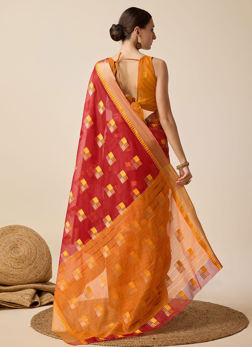 Classic Weaving Zari Cotton Silk Saree - S6999