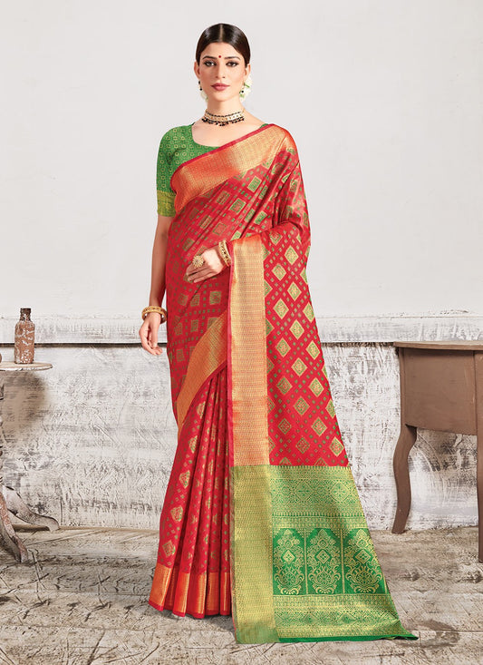 Casual Weaving Zari Patola Silk Saree - S1236