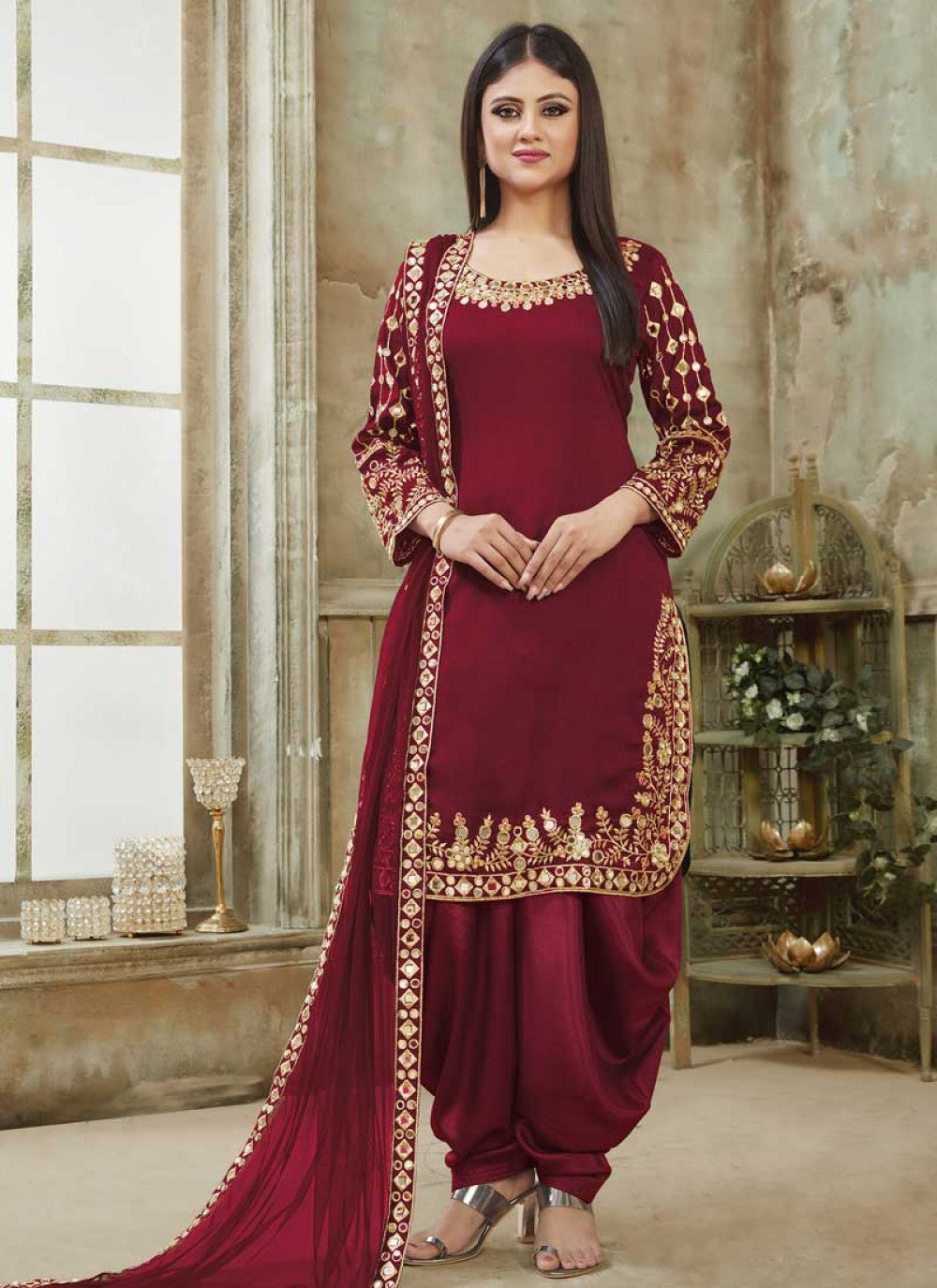 Art Silk Patiala Suit - T024