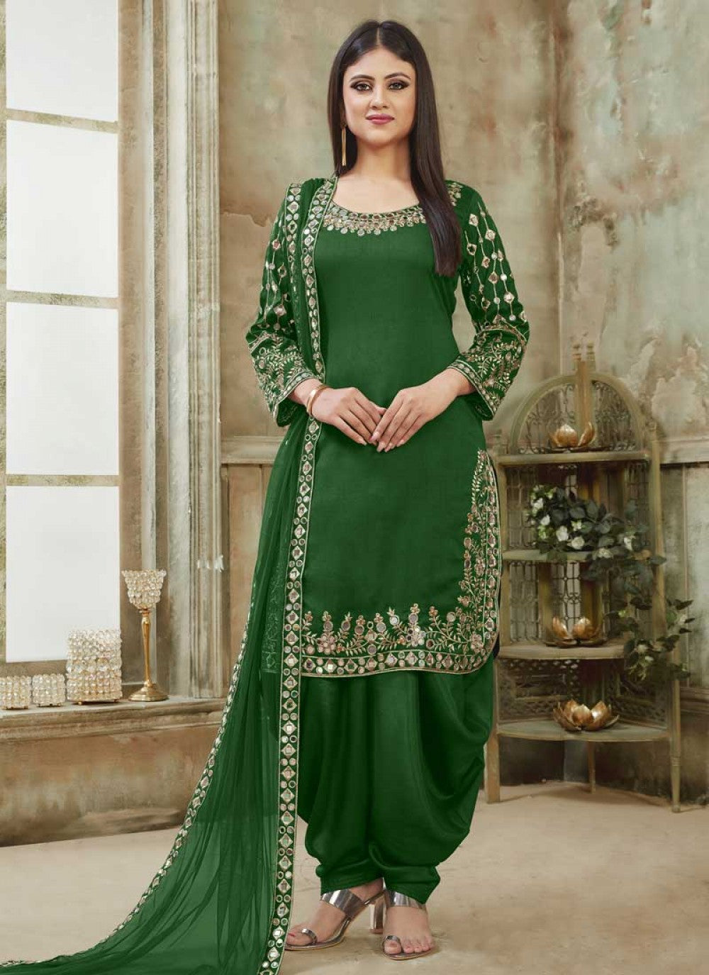 Art Silk Patiala Suit - T024