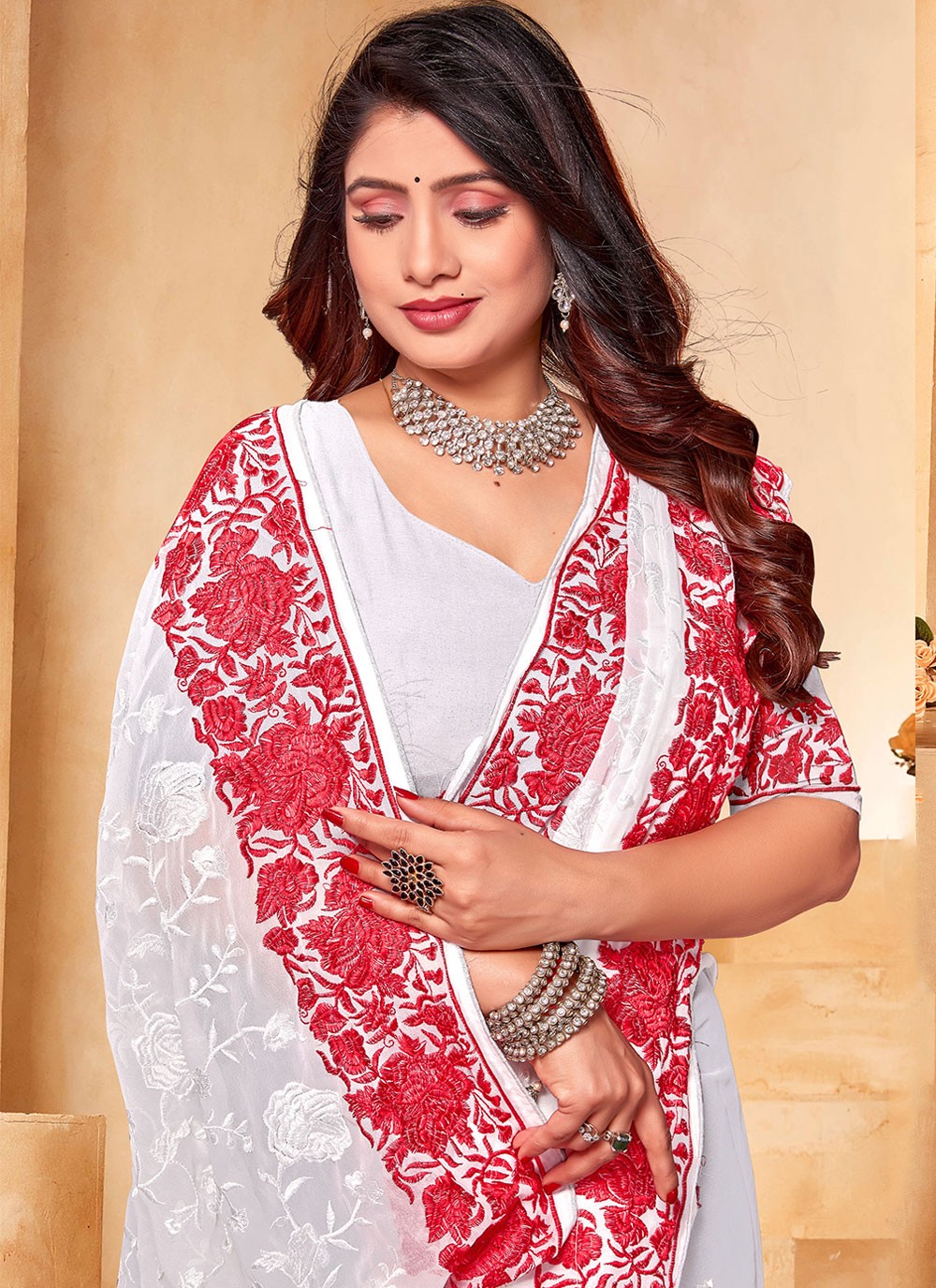 Classic Embroidered Georgette Saree - S6262