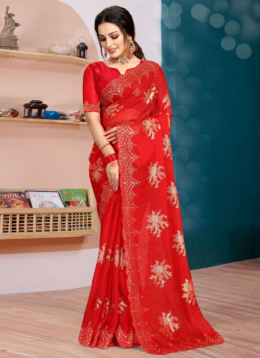 Saree Diamond Organza, Silk Saree - S2427