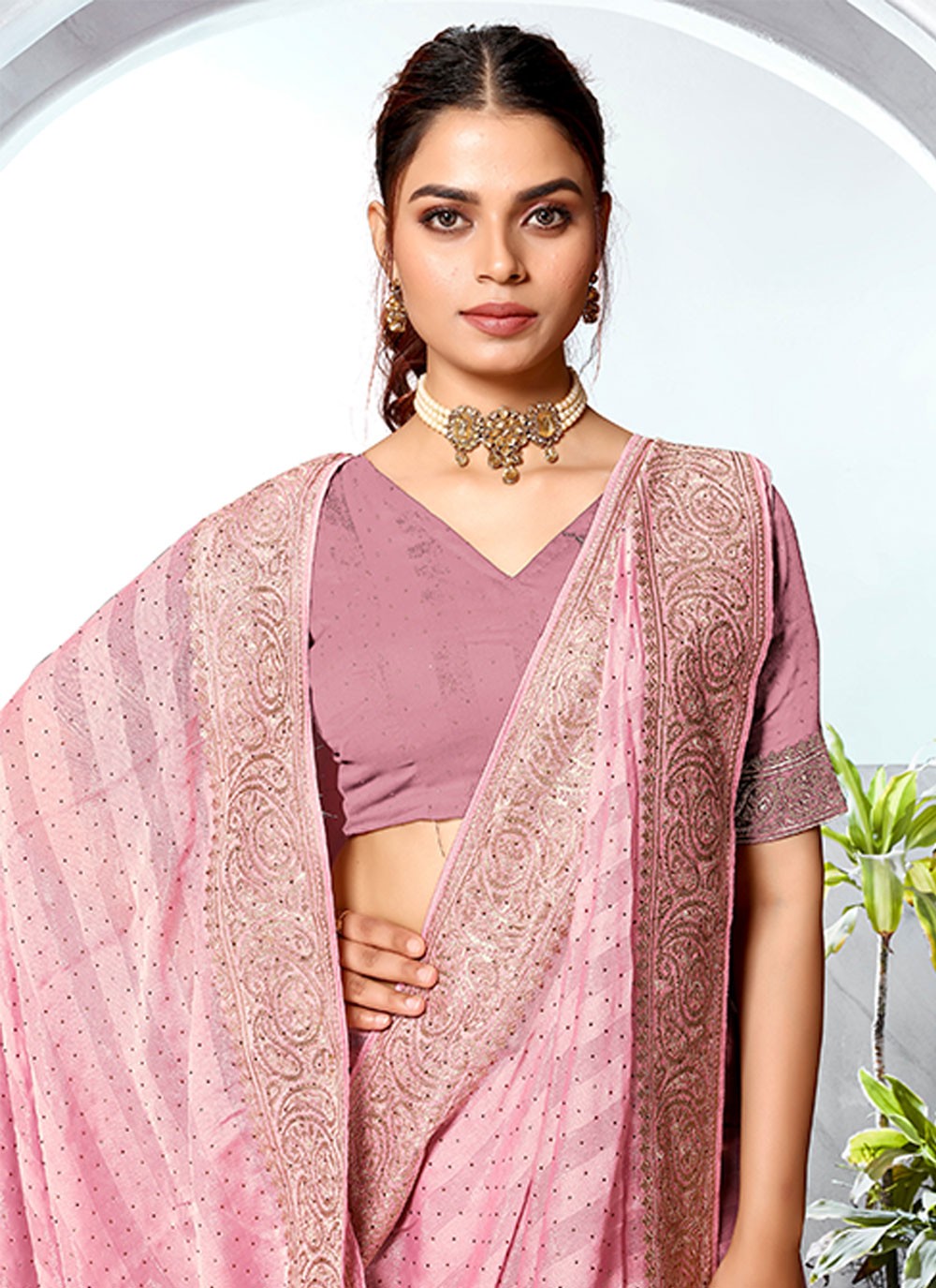 Classic Embroidered Art Silk Saree - S5981