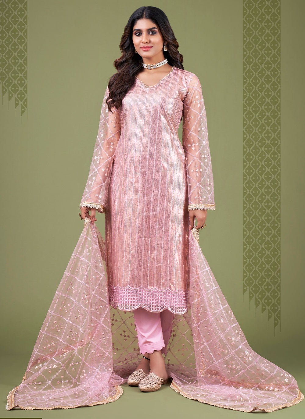 Net Straight Suit - T956