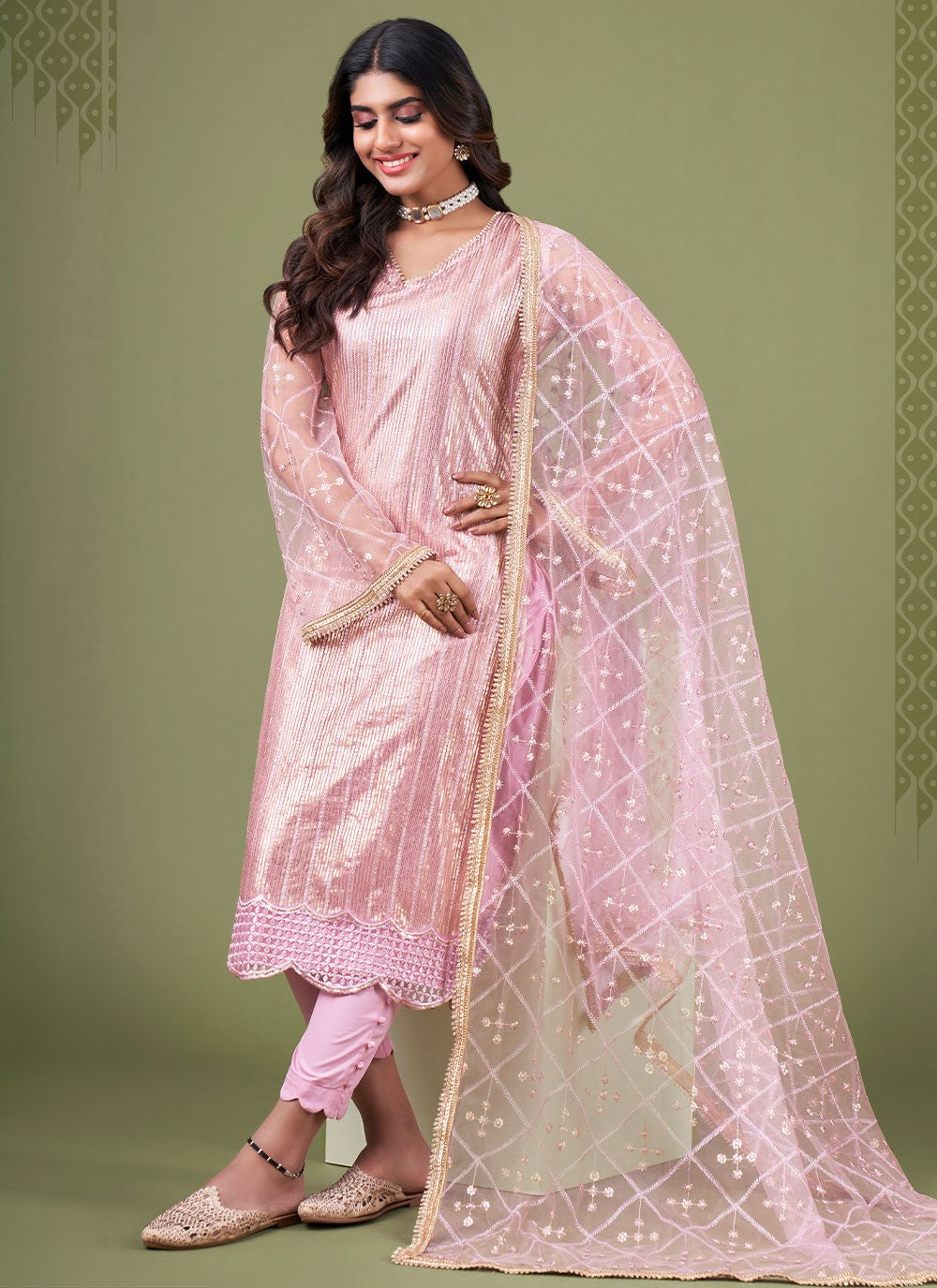 Net Straight Suit - T956