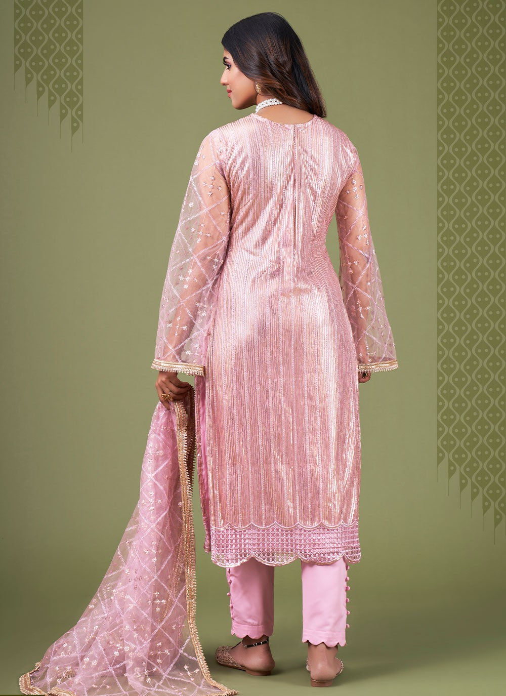 Net Straight Suit - T956