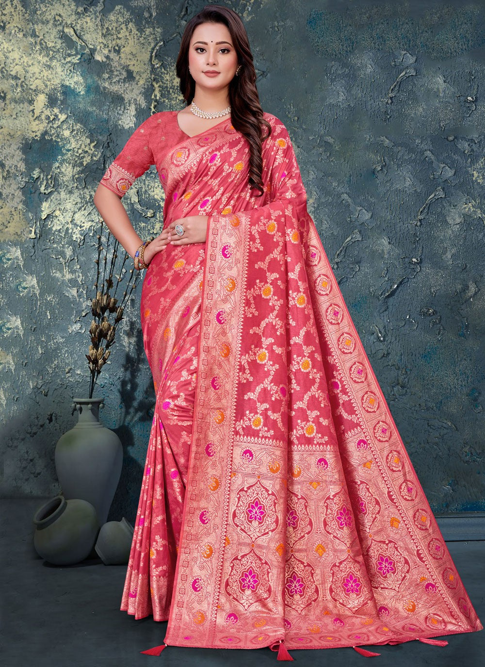 Classic Meenakari Silk Saree - S9532