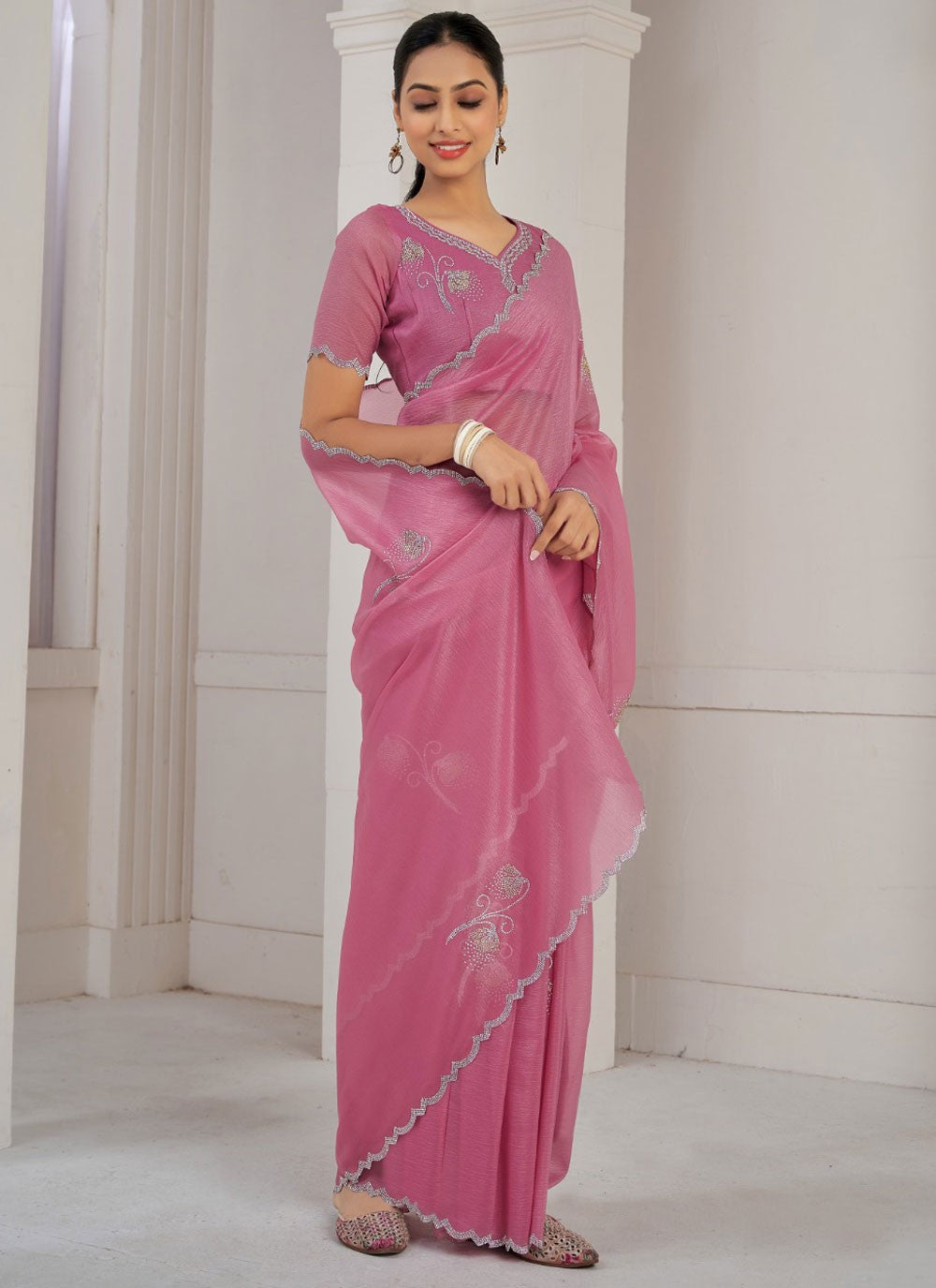 Cutdana, Swarovski Crush Saree - S11565