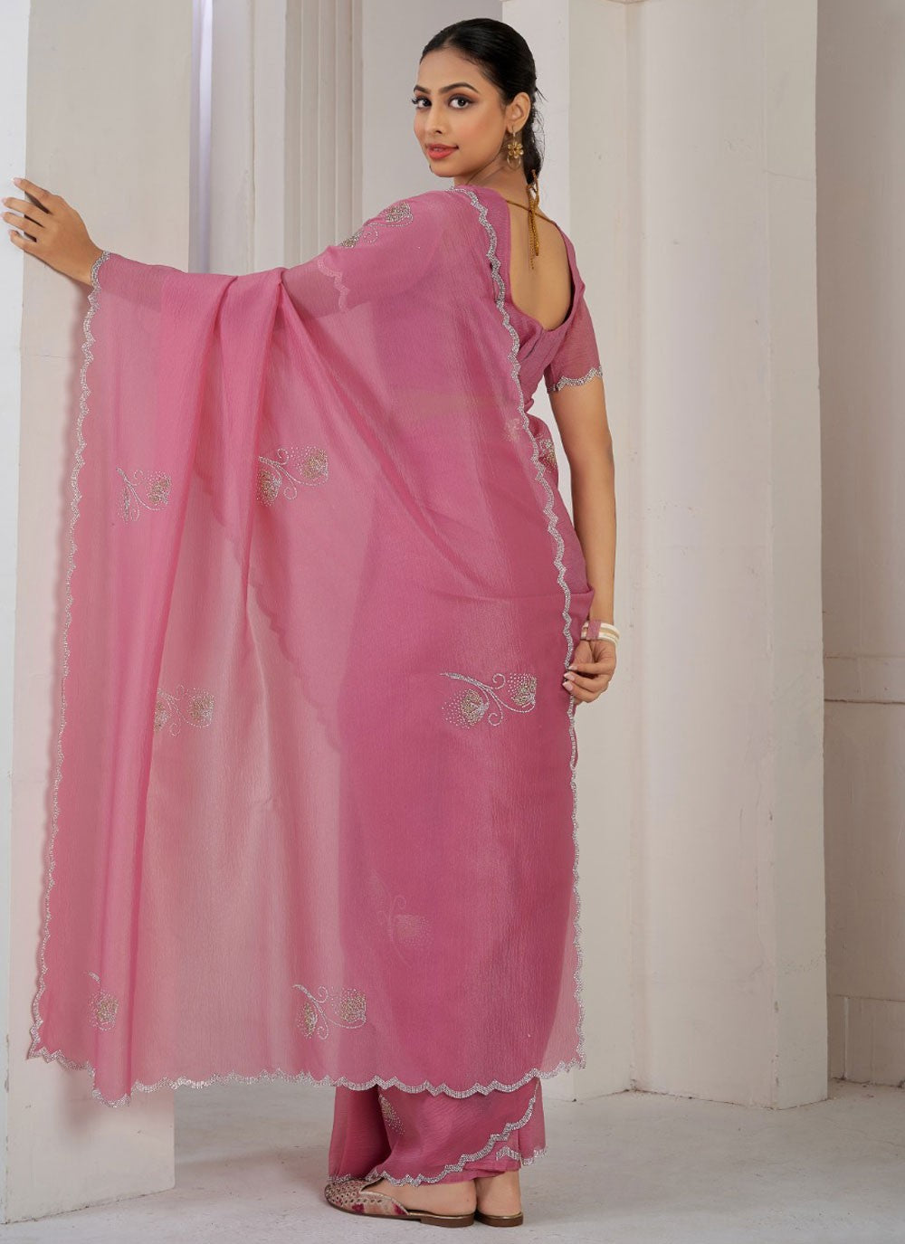 Cutdana, Swarovski Crush Saree - S11565