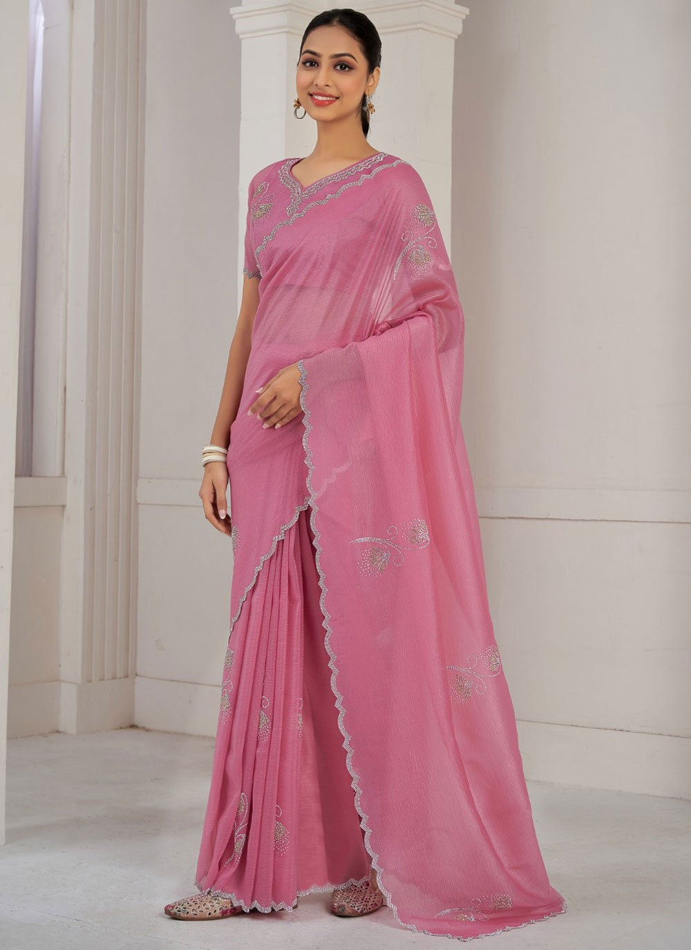 Cutdana, Swarovski Crush Saree - S11565