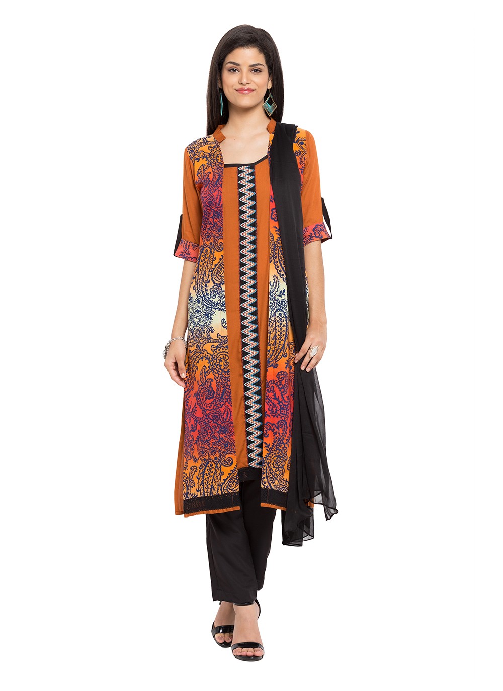 Faux Georgette Churidar Suit - T358